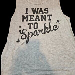 Gaze “I Was Meant to Sparkle” Graphic Tank Top Women’s Small
